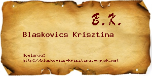 Blaskovics Krisztina névjegykártya