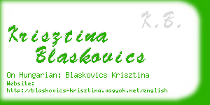 krisztina blaskovics business card